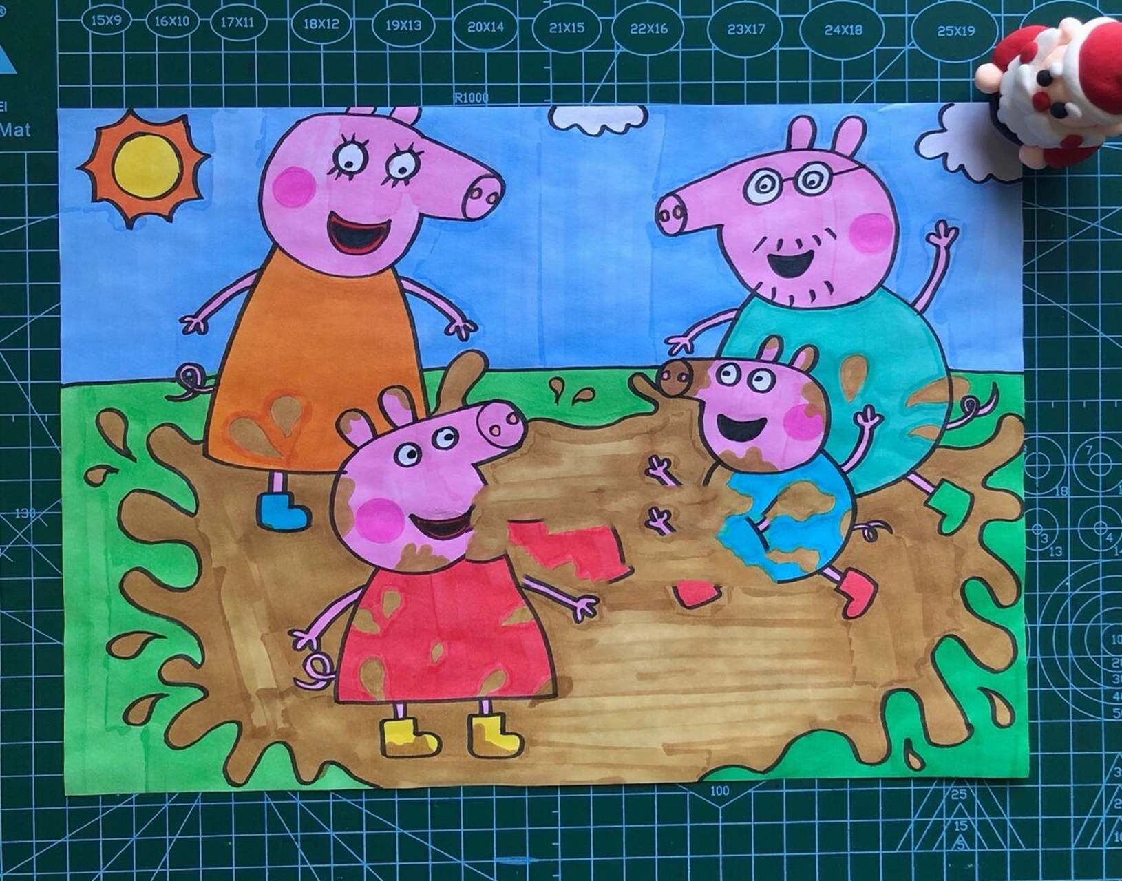 儿童画《小猪佩奇跳泥坑》 佩奇一家的欢乐时光～佩奇和乔治喜欢在