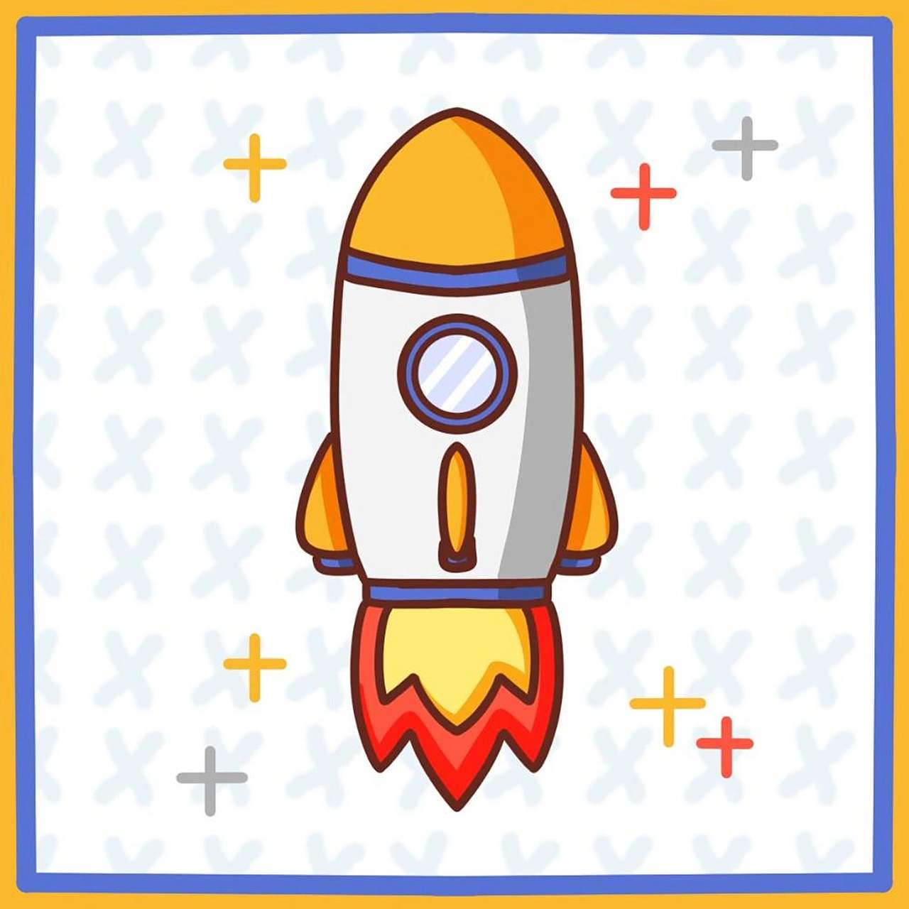 简笔画教程|简单可爱火箭绘画教程 画它是因为最近总被问"火箭怎么画"