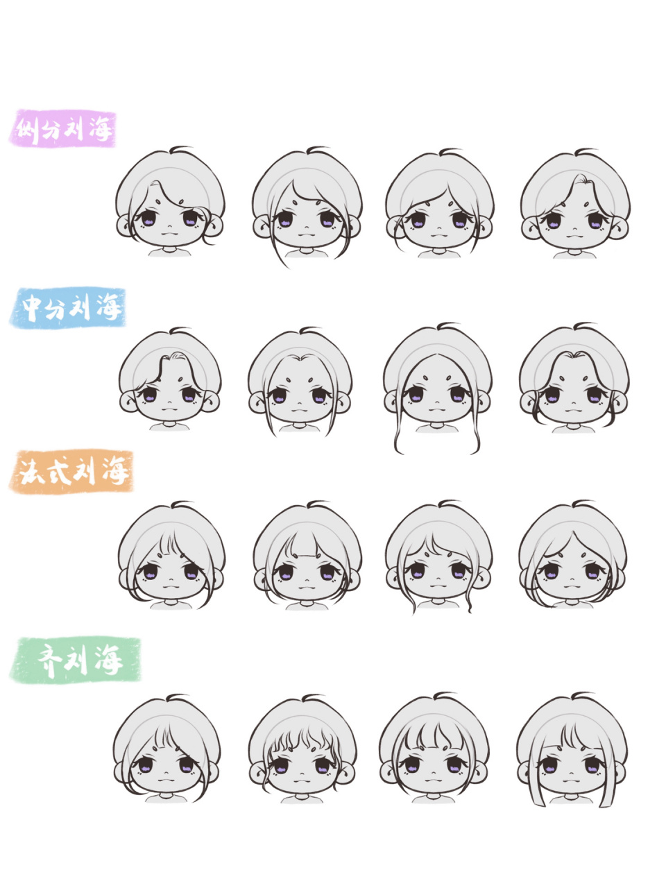 超干的16种常用刘海 收藏码住不迷路 总结了16款经常看到的女生刘海