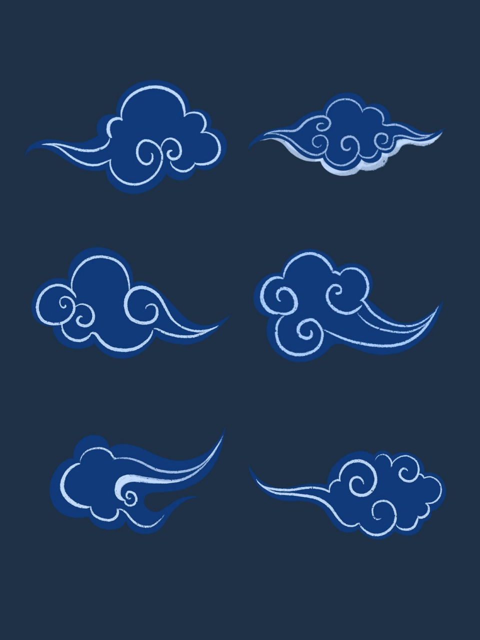 敦煌风祥云彩云96|云纹免扣素材 7815寓意祥瑞之云气,表达了