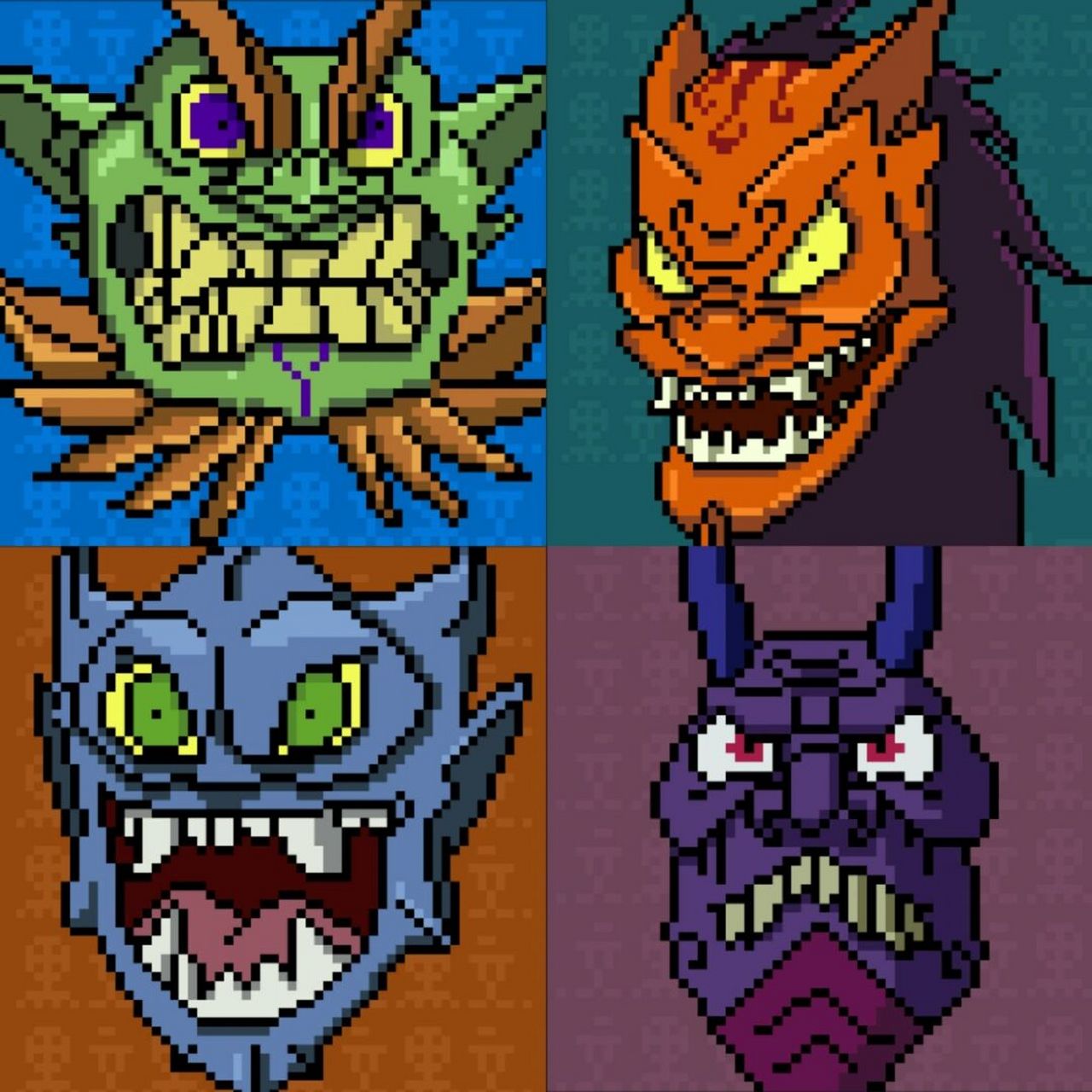 萨莫,食影,钳影,黑影 #成龙历险记##十大面具##像素画##头像分享