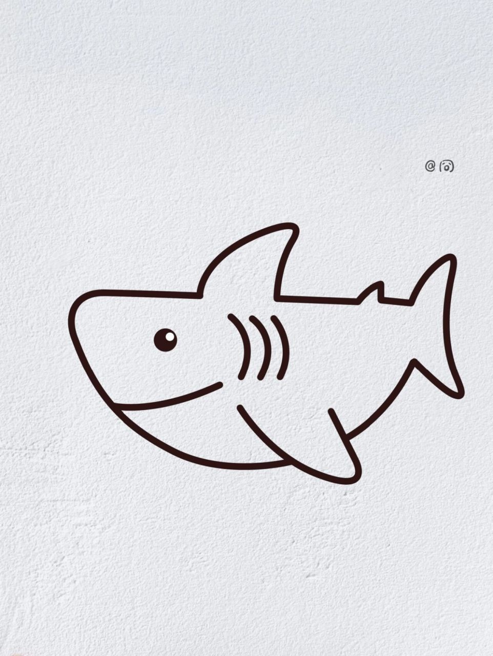 鲨鱼简笔画画法 凶狠图片
