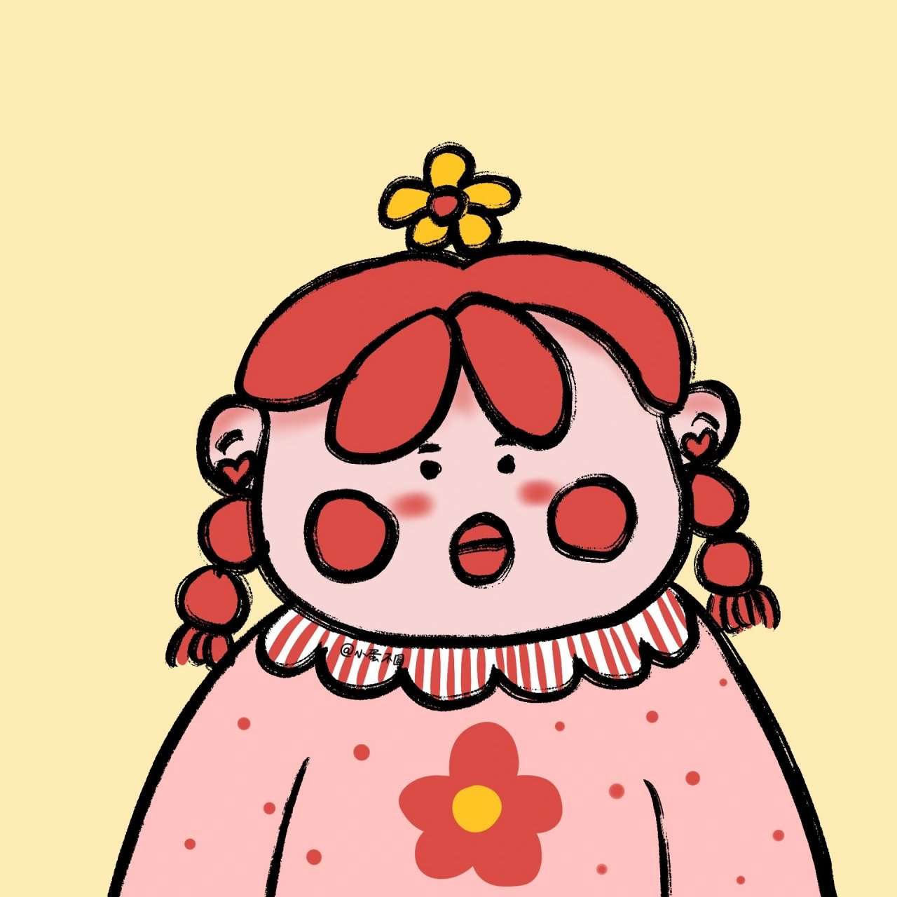 原创|情侣可爱丑萌头像～ 又是把手工画成头像的一天 #情侣头像# #丑