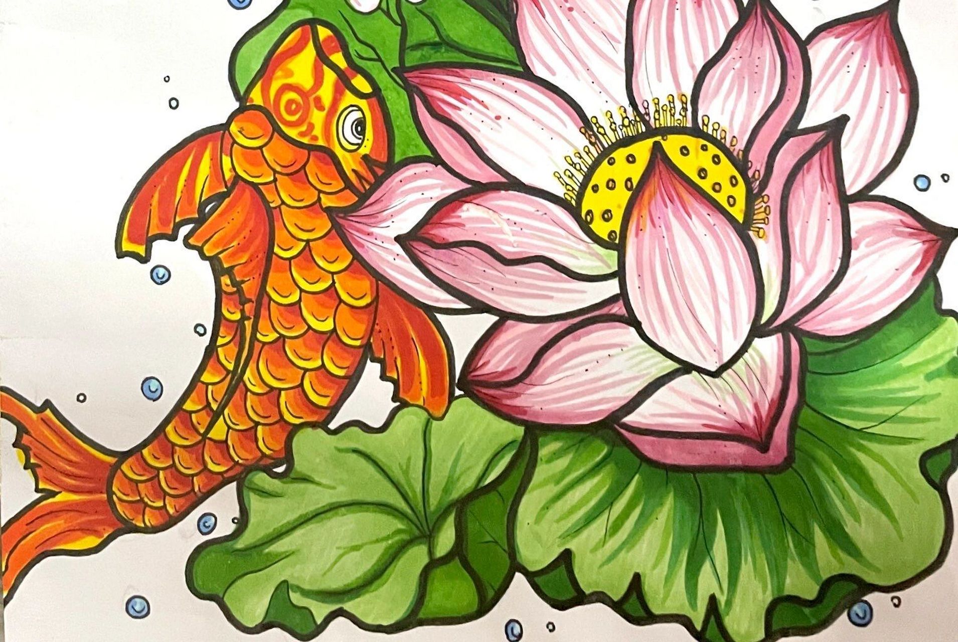 花卉绘画,荷花手绘临摹,马克笔手绘 90纸张:a4 7315铅笔,针管笔