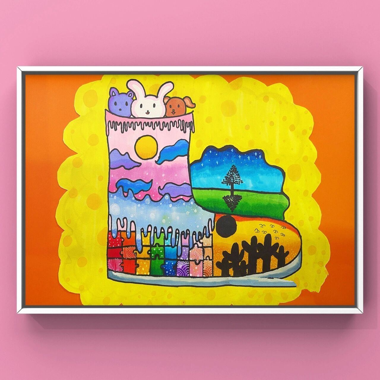 儿童创意美术 | 创意想象画《鞋子的联想》 90年龄:五年级