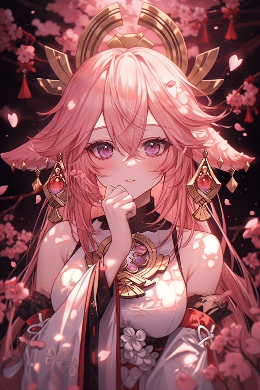 ai绘画 61 原神 八重神子 头像壁纸03