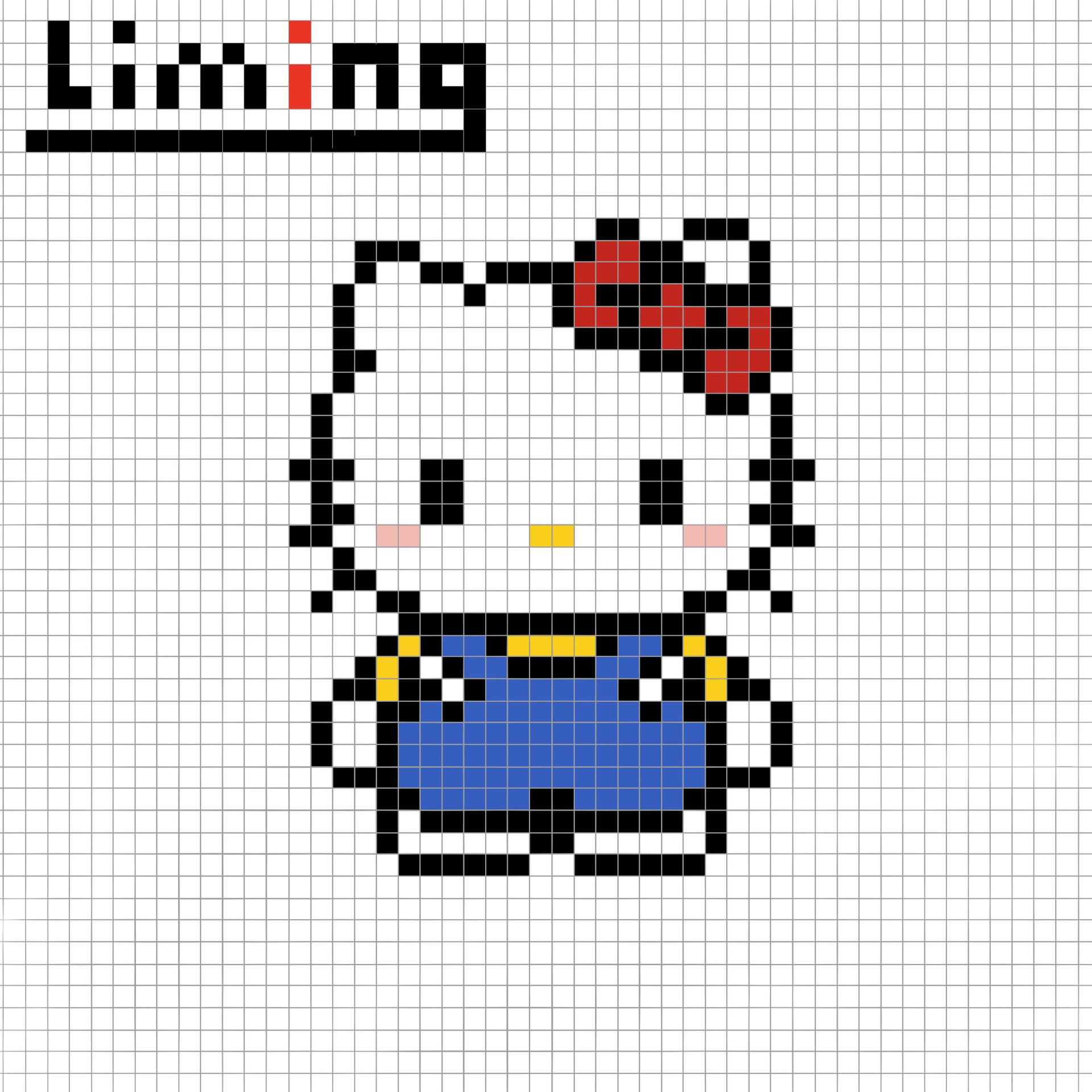 格子画临摹|day 32|hello kitty