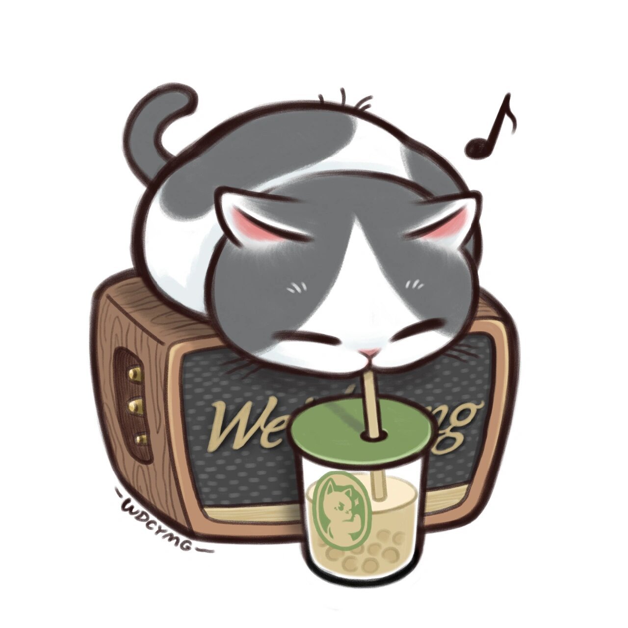 偷喝奶茶的猫咪 原创头像 不知道你们家的猫咪偷喝过饮料没有~反正我