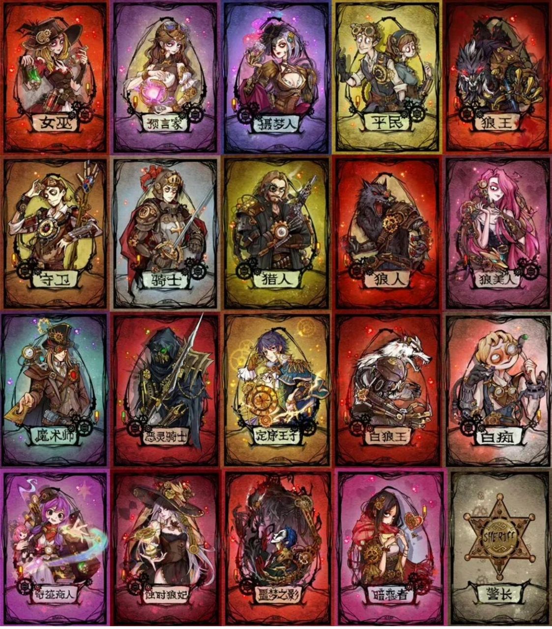 狼人杀蒸汽朋克所有皮肤