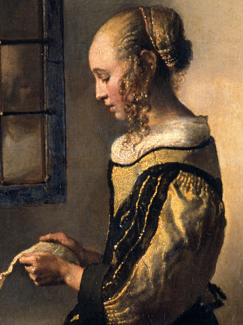 今天你看画了吗|窗边读信的少女 作品名称:girl reading a letter at