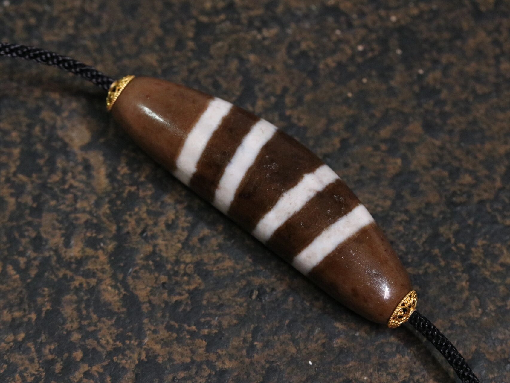 【西亚61七线牛角珠】 珍藏级别西亚七线天珠61品相极好61完美