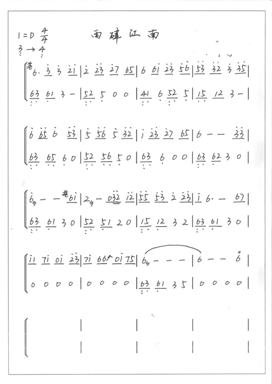 古筝谱 | 《雨碎江南》