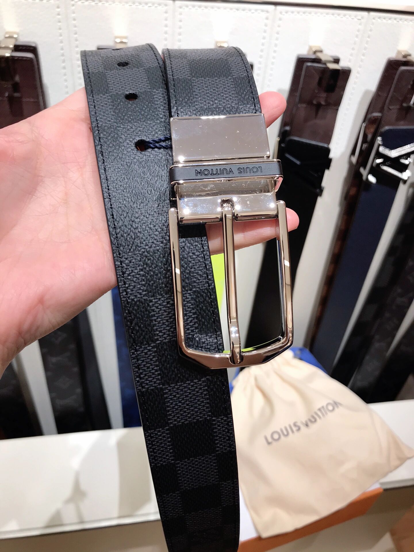 lv路易威登男士老花皮带时尚休闲商务皮带