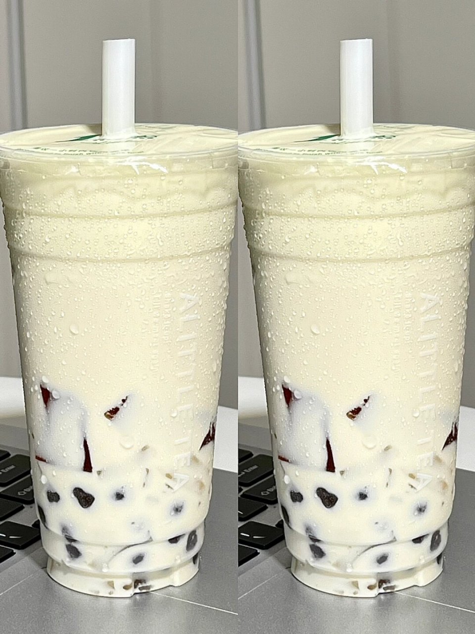 海盐奶绿 去糖 波霸 茶冻 椰果 奶霜!去糖加奶霜,奶呼呼的!