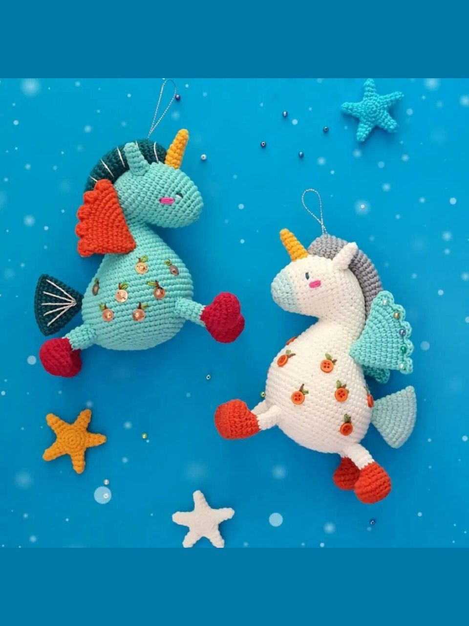 钩针图解教程|飞翔的独角兽 大家新年快乐!万事胜意!