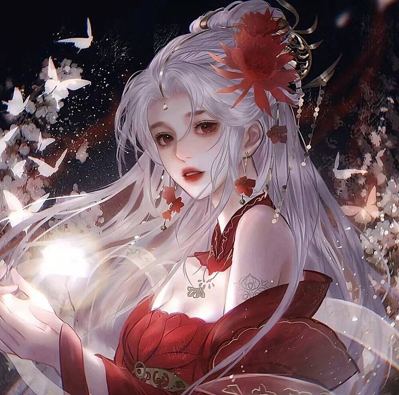 『古风女生头像』『白发红衣』 好吧,图④乱入一个黑发姑娘