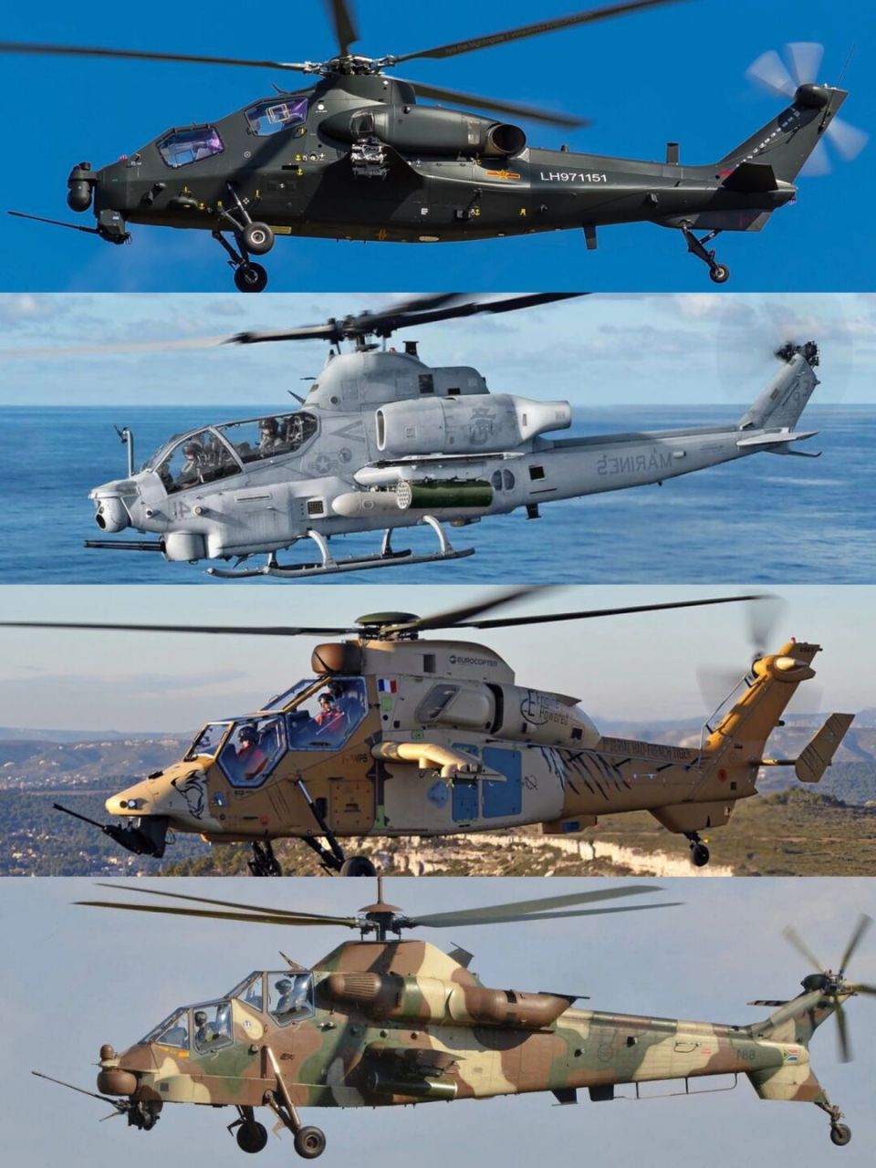 p1: wz10武装直升机(霹雳火/直10)/9899 p2:ah-1z武装直升机(蝰蛇