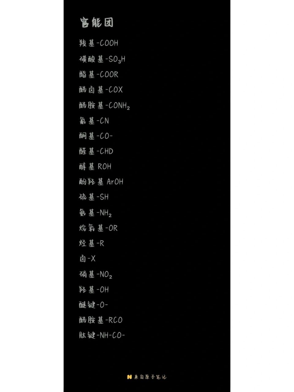 21个官能团图表图片