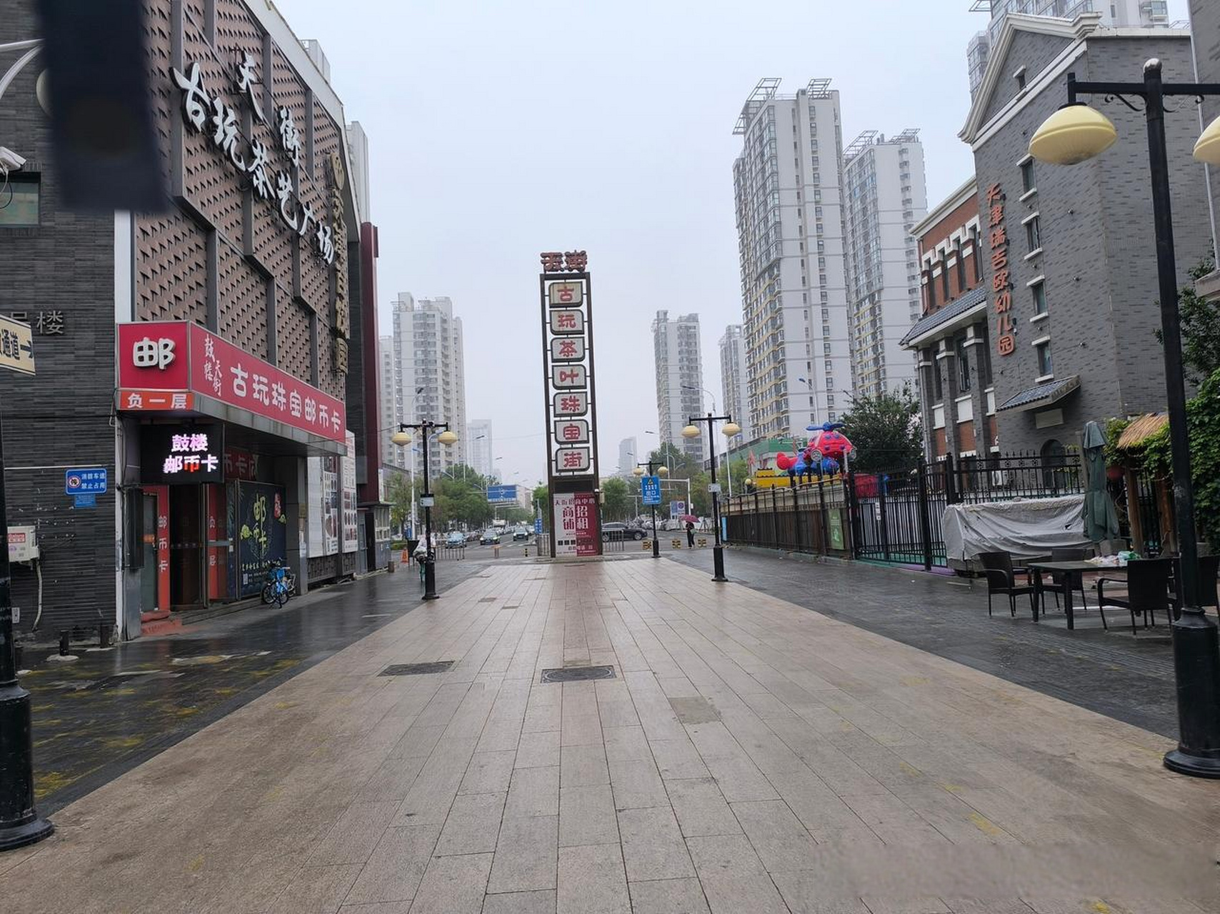 天津头条头条创作挑战赛大雨之后天津鼓楼大街