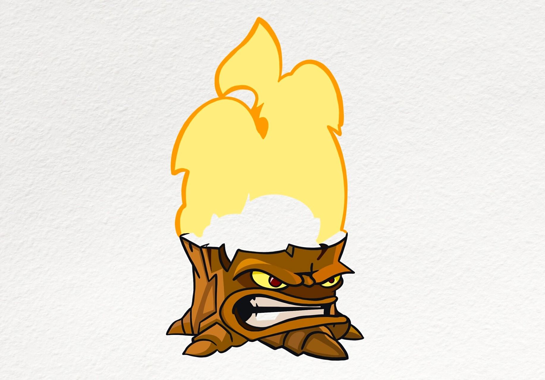 火炬树桩 #简笔画教程# #植物大战僵尸# #绘画# #画画# #零基础学画画