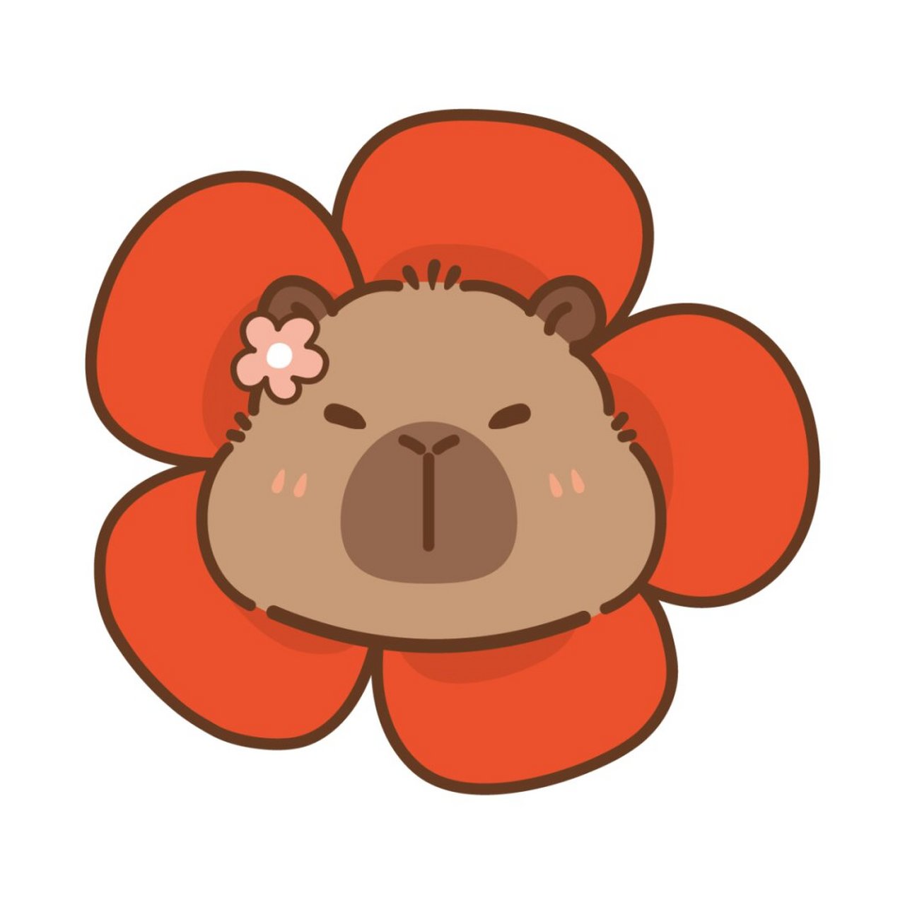 原创|卡皮巴拉水豚鼠ip,卡通形象插画表情包,治愈系ip,元气满满,活泼