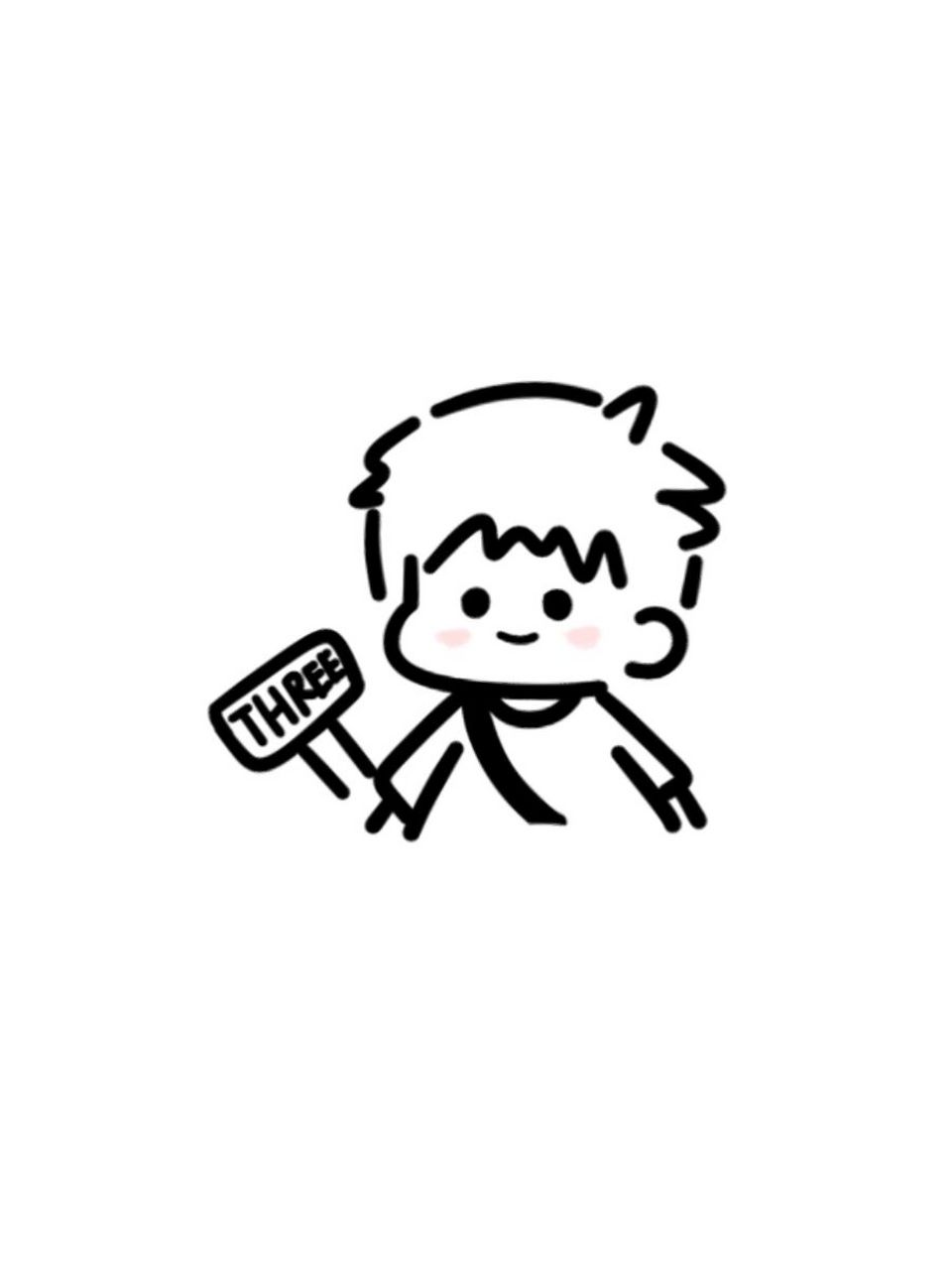 简笔画7315男生女生卡通头像黑白零基础线稿 hello!