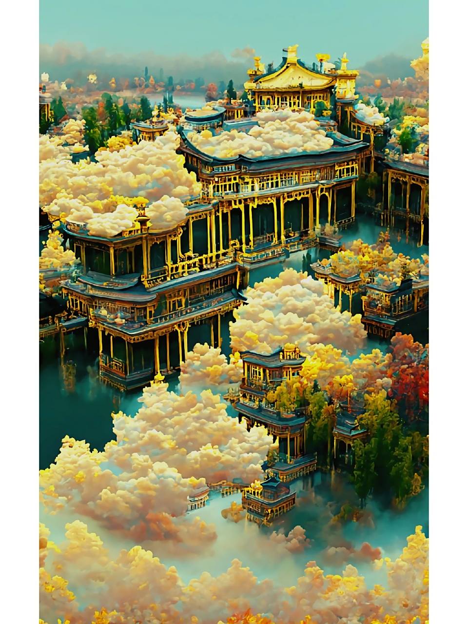 绝美云顶天宫图 想象了一副云顶天宫,让ai帮我画了出来,请你用现有的