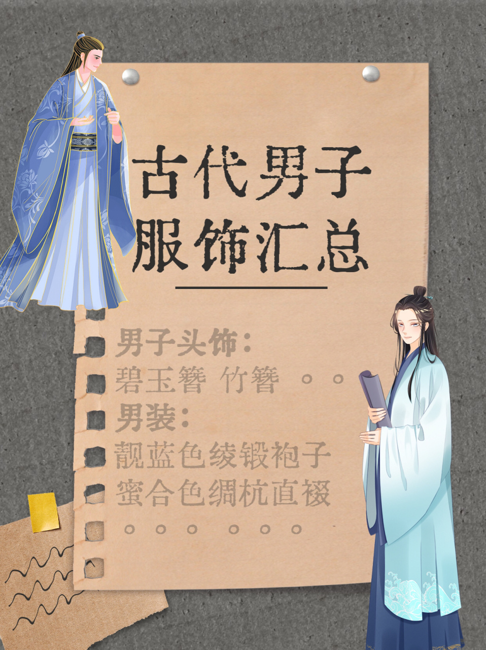 写作素材|古代男子服饰汇总