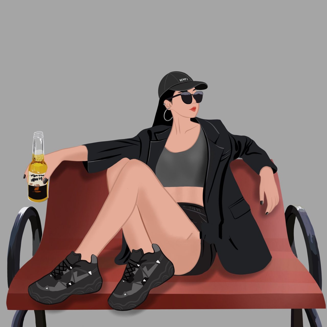 插画头像|帅气女生超a头像又又又来了 手绘插画头像～又是酷酷的女孩