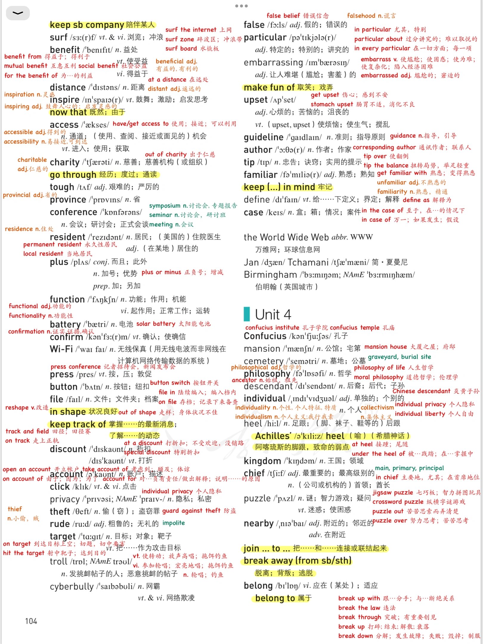 人教版高中英语新教材必修二单词表