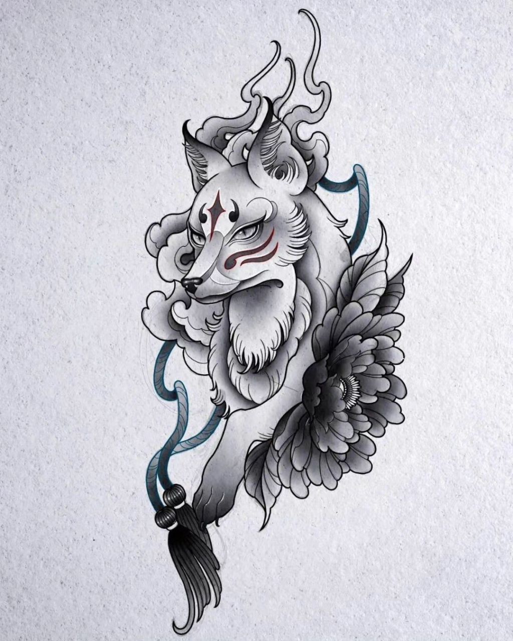 狐狸纹身手稿分享 | 欧美new school新传统