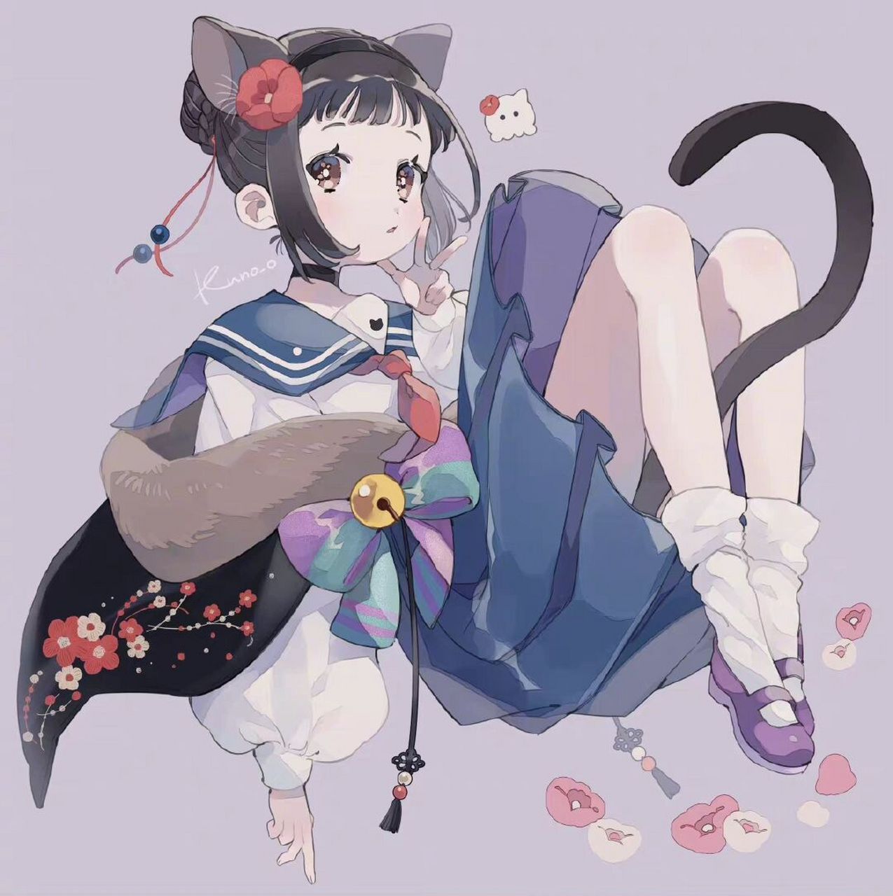 动漫女生猫女学生