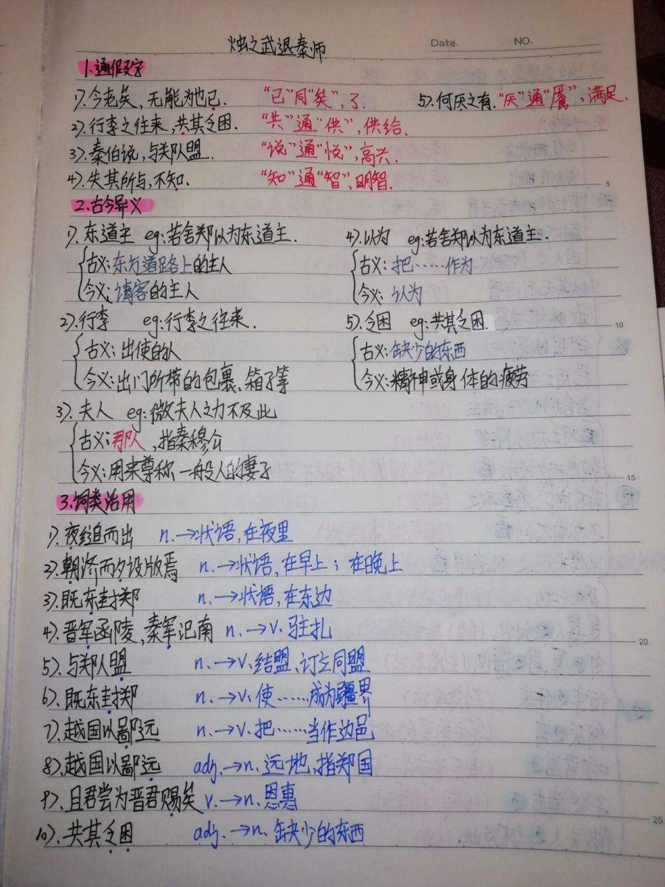 高中语文必修一《烛之武退秦师》笔记 92《烛之武退秦师》 95课内