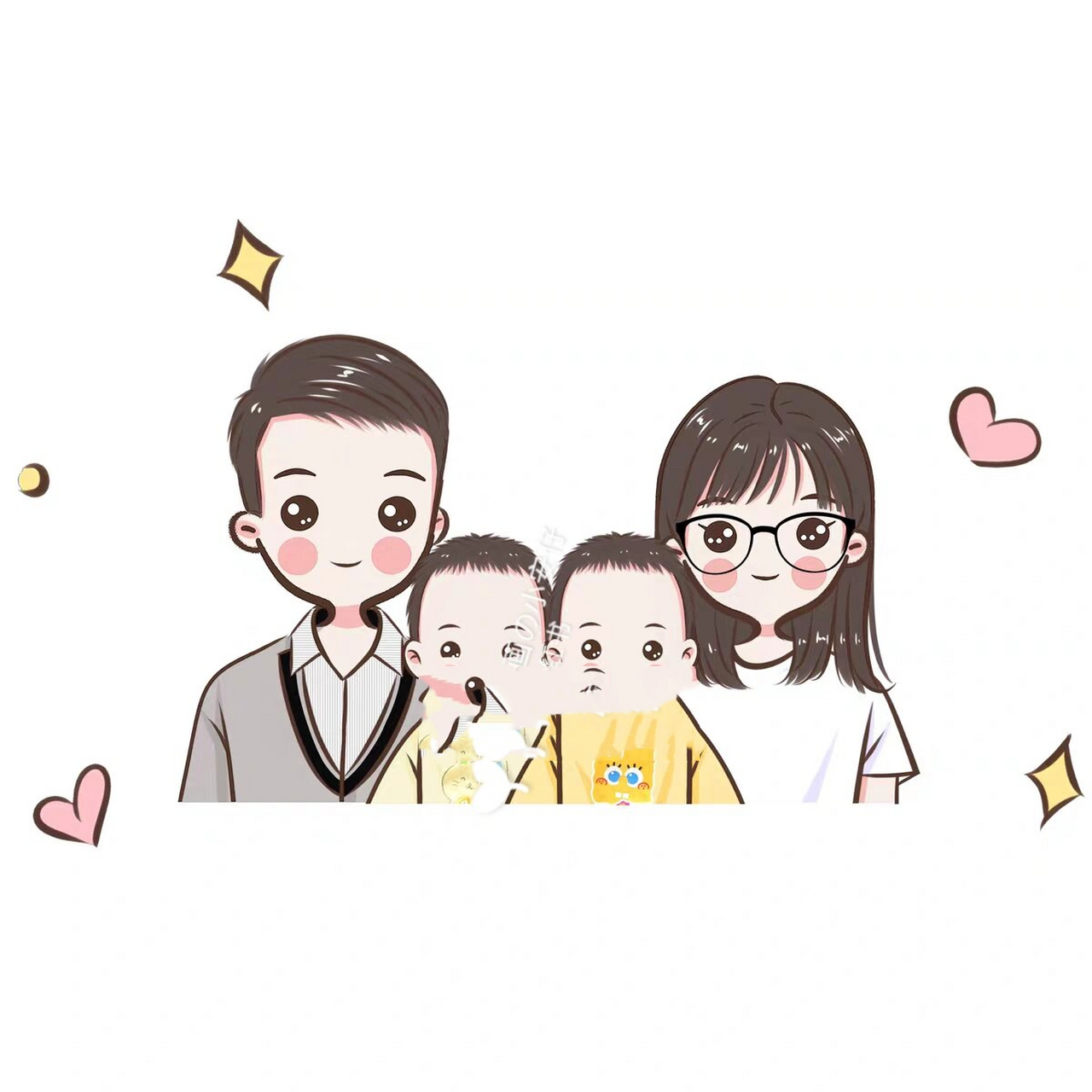 简笔画手绘头像,幸福的一家人 简笔画手绘卡通人物 卡通头像 全家福