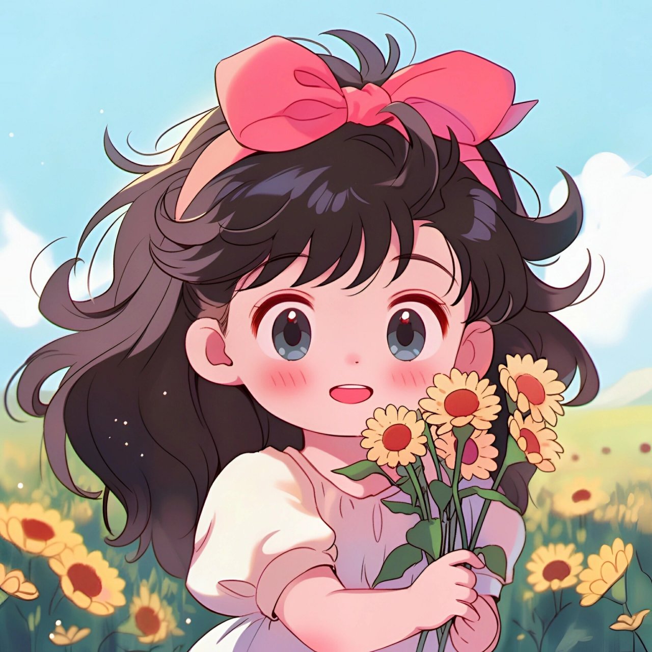 向日葵女生头像 向日葵花语:入目无他人,四下皆是你.