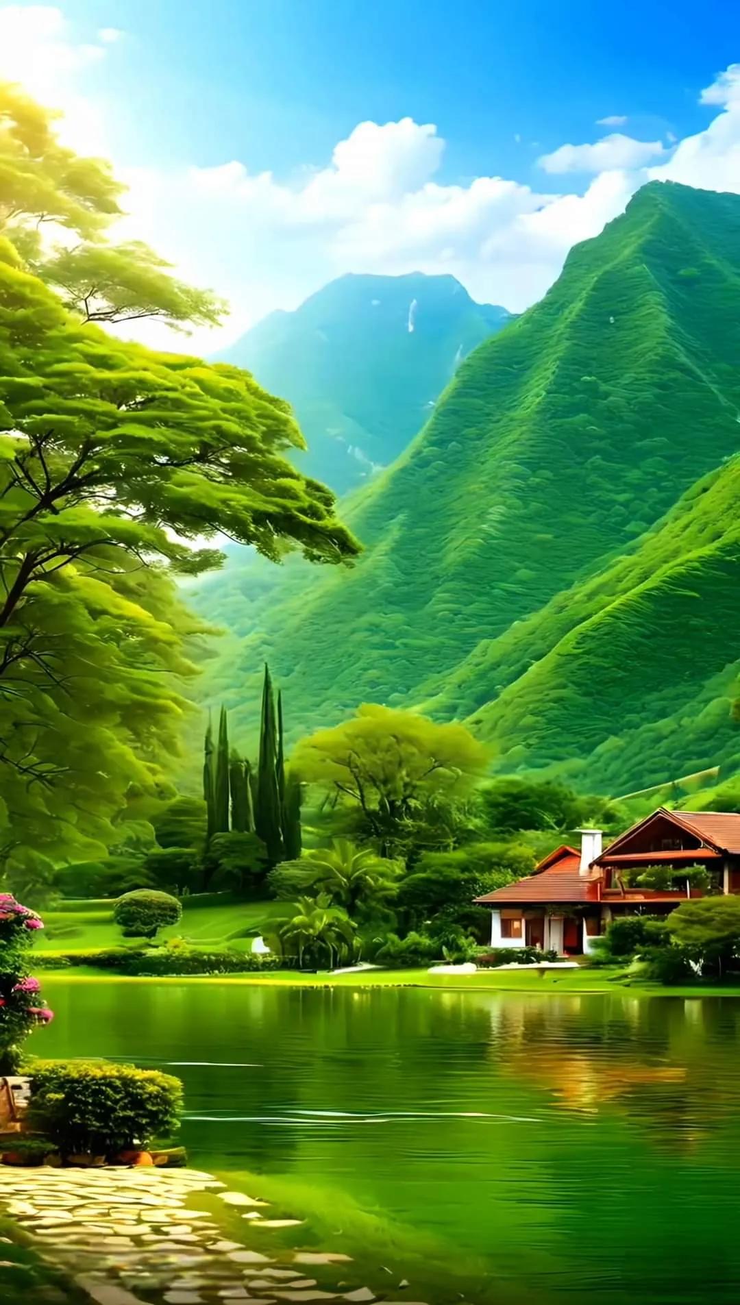 山青水绿,美景如画