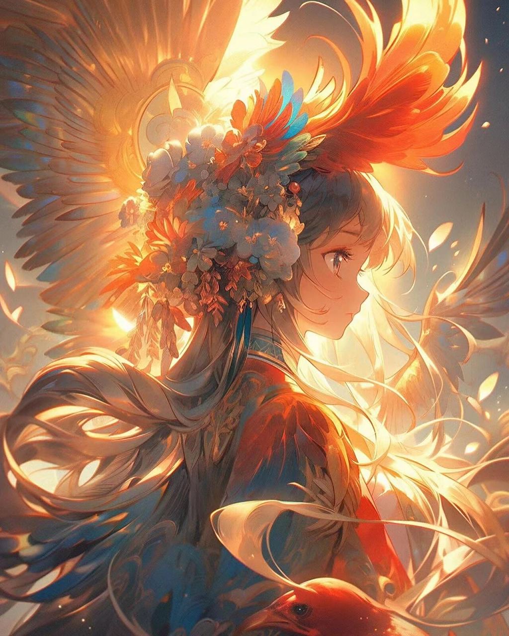 凤凰与女孩头像