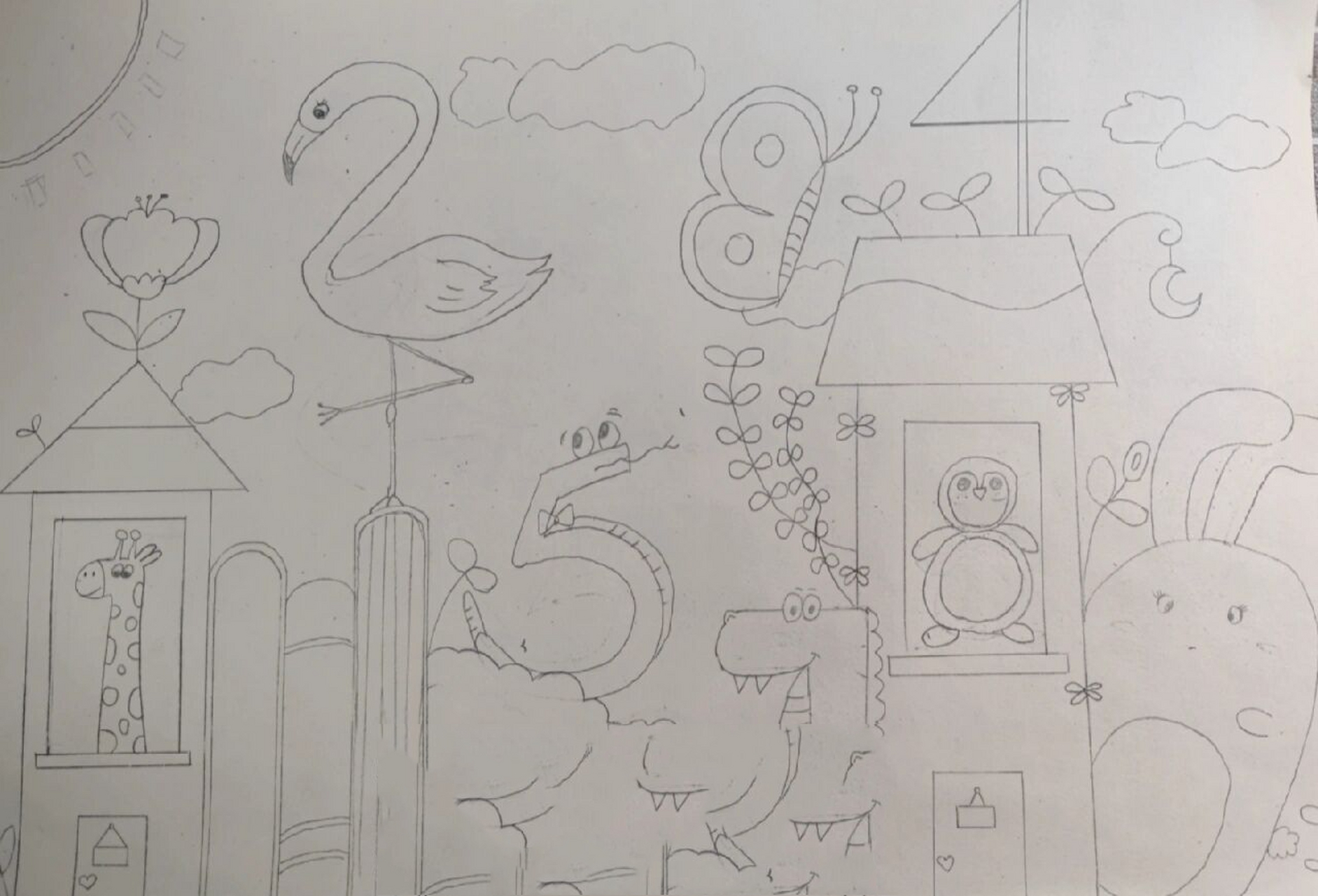 数字简笔画 儿童画 作业 又是忙忙碌碌给小朋友完成作业 数字动物宝宝