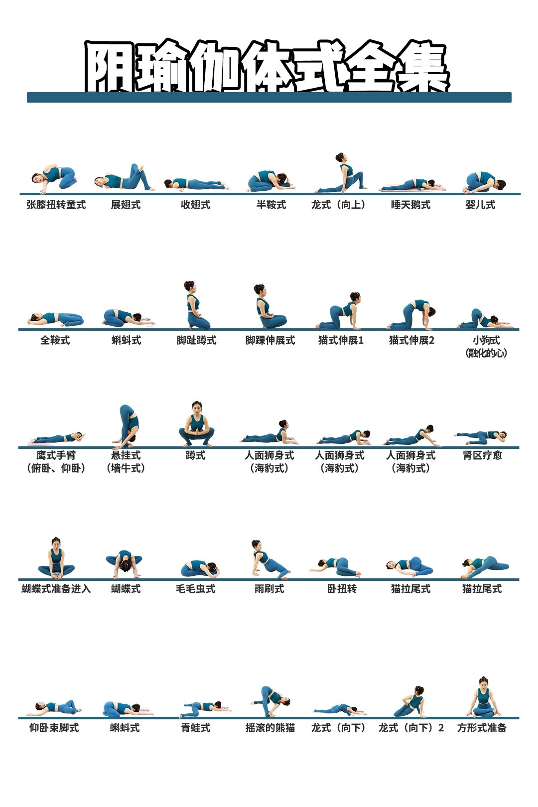 60分钟阴瑜伽体式串联图片