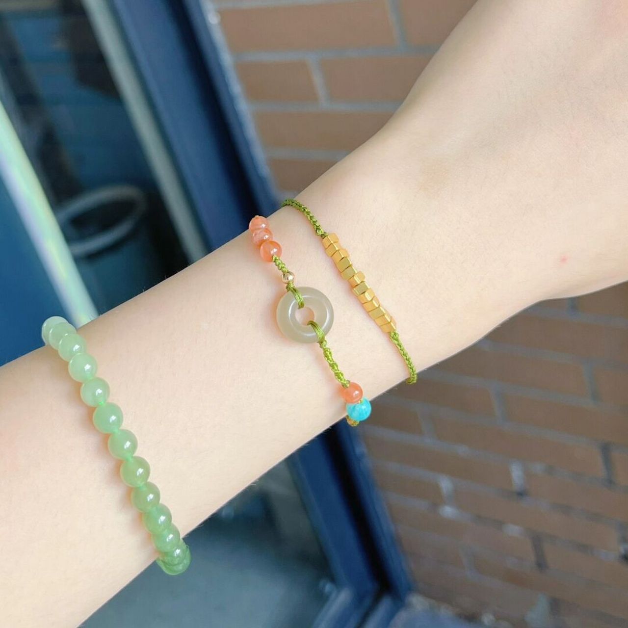 新中式之绿意橄榄| 和田玉平安扣编绳手链 说到国风古韵怎能落下和田