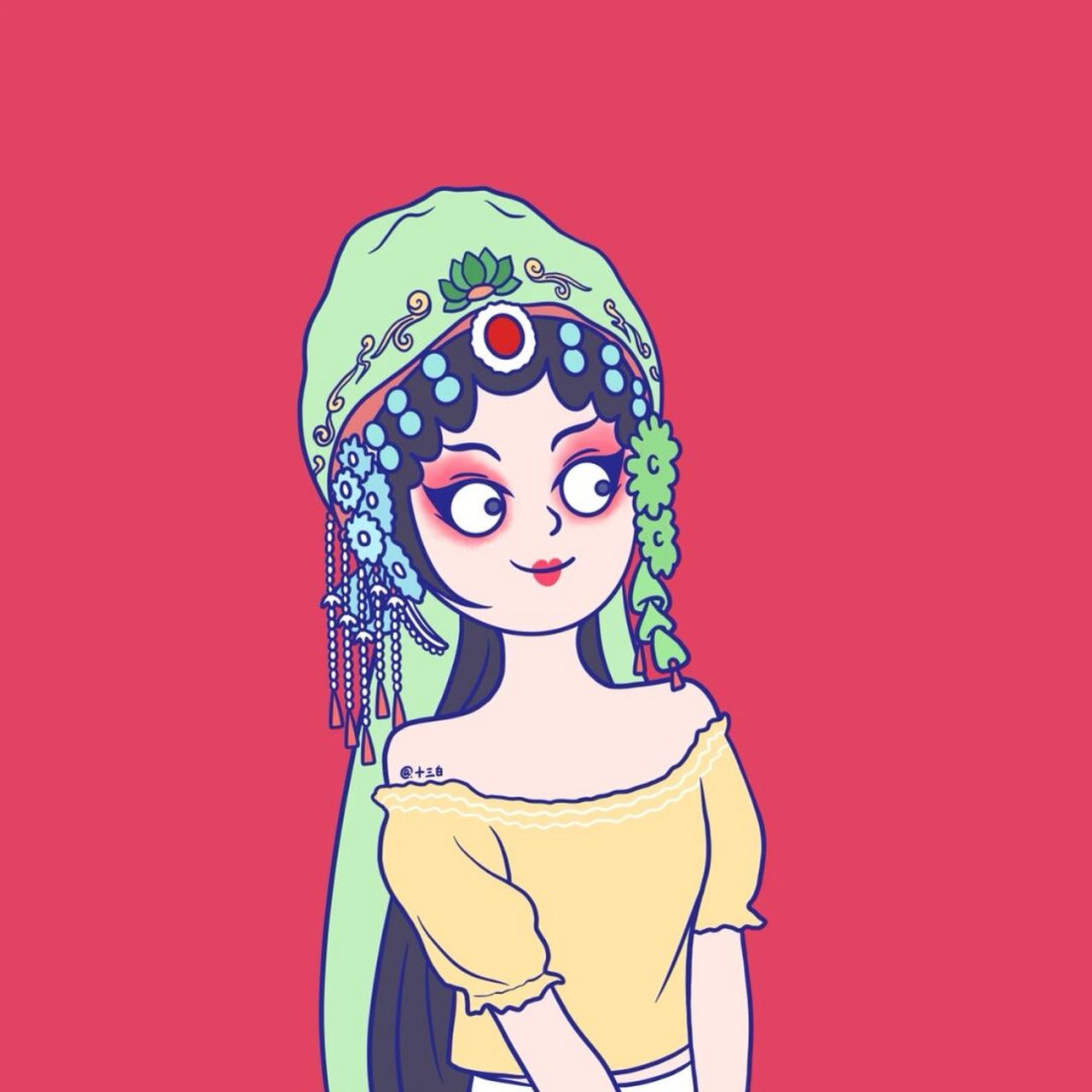 手绘头像.闺蜜头像.古风 国粹 国潮. #我是原创插画师