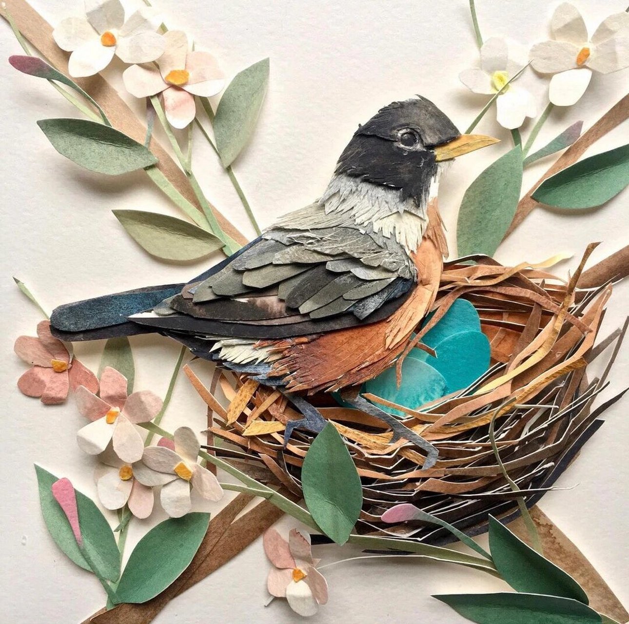 写实又立体的创意剪贴画 | 宠物鸟系列