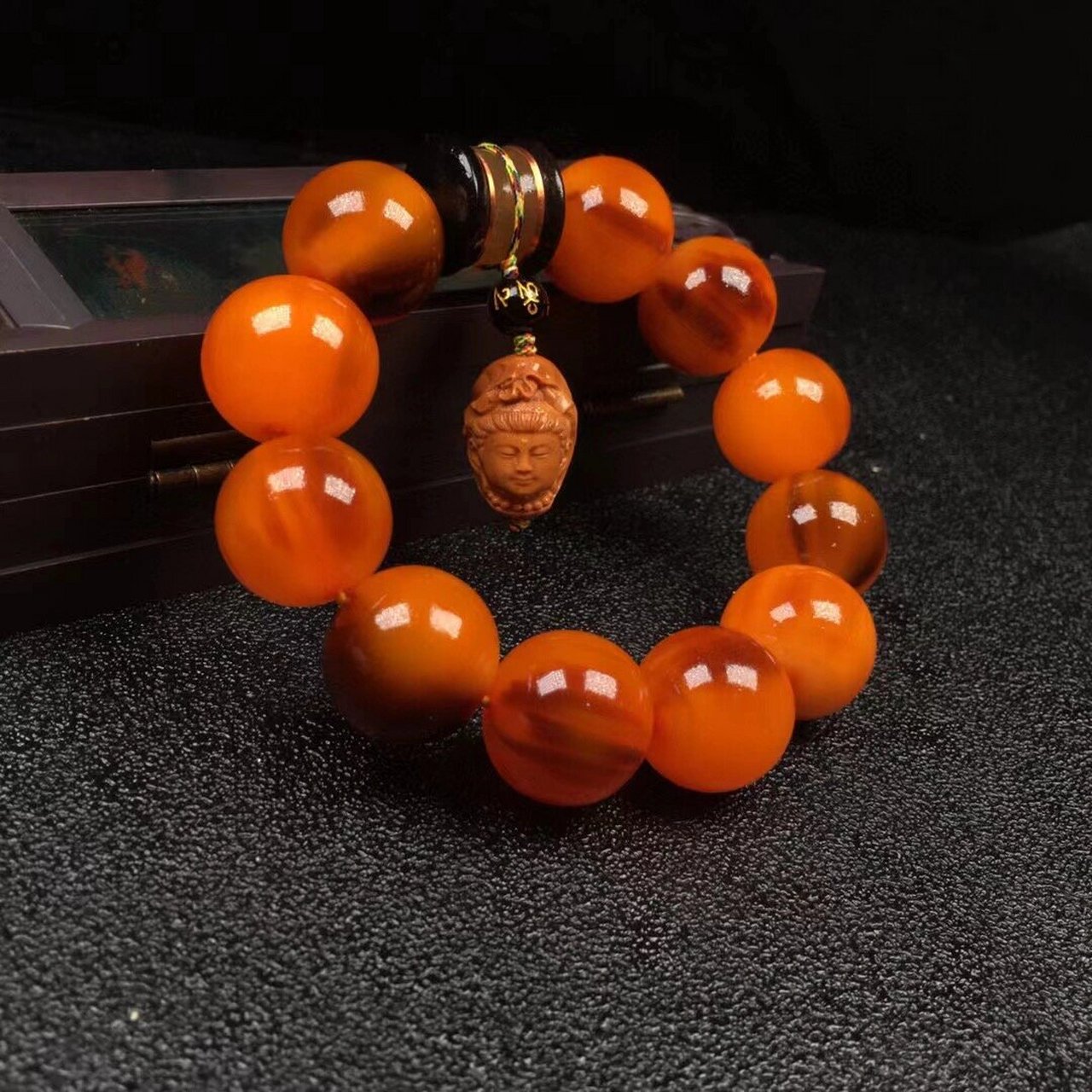 极品黄金山龟甲手串!甘蔗纹可见!万里挑一 几批料才出这么几条 !