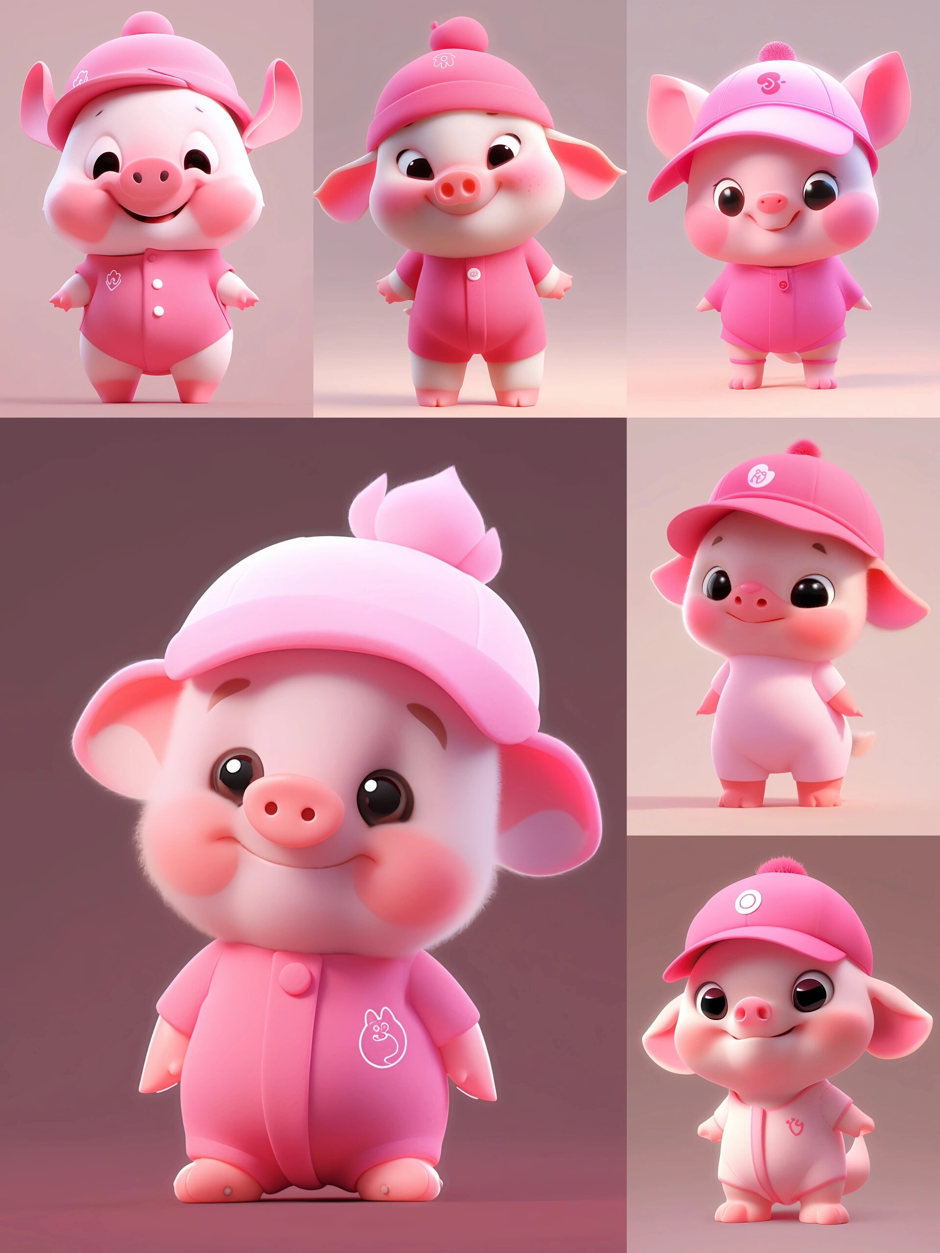 可爱的粉色小猪