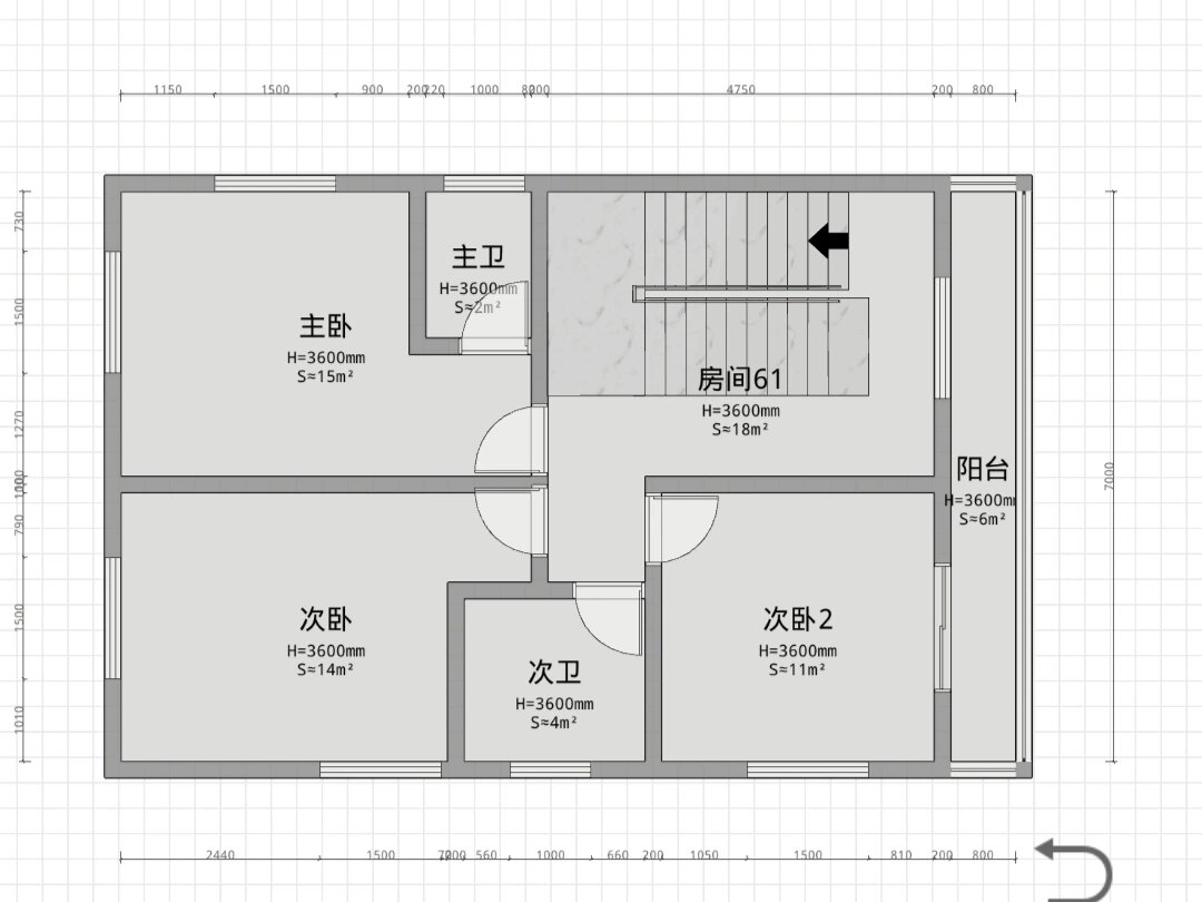 7*10平米自建房平面图图片