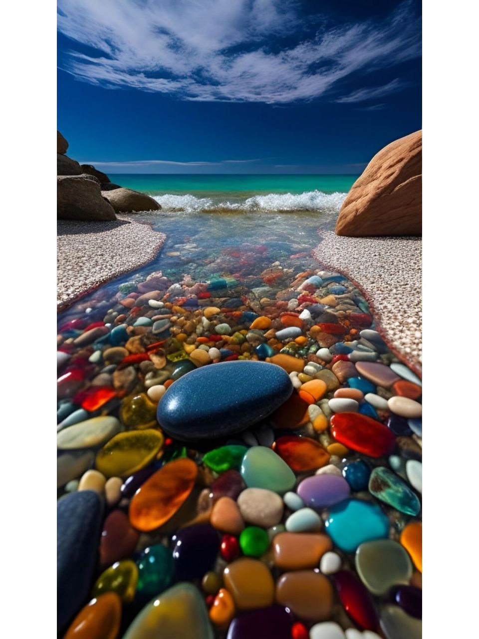 有时间去海边,看看蔚蓝的大海,漂亮的石头