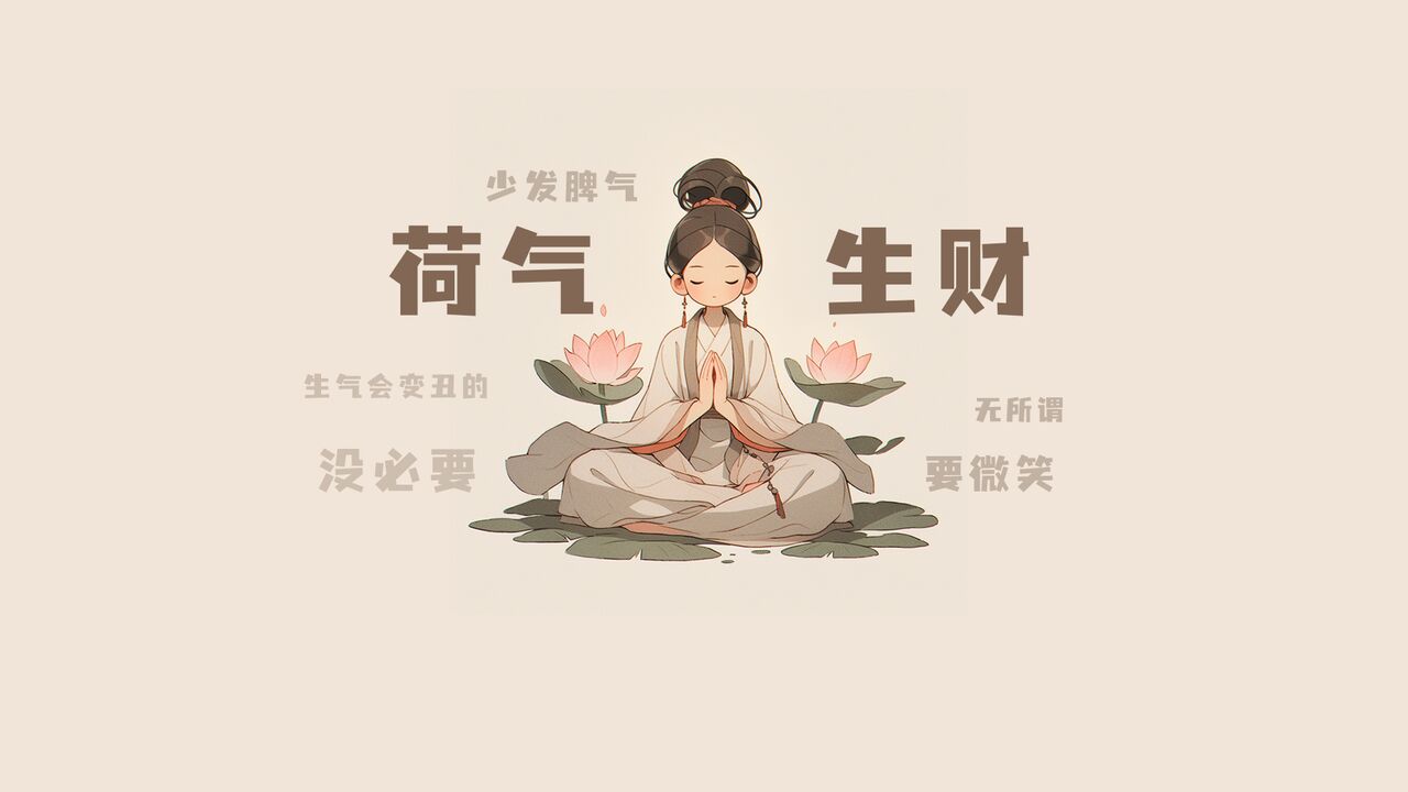 电脑分区壁纸 | 🪷荷气生财古风佛系壁纸  淡雅国风壁纸来啦~快