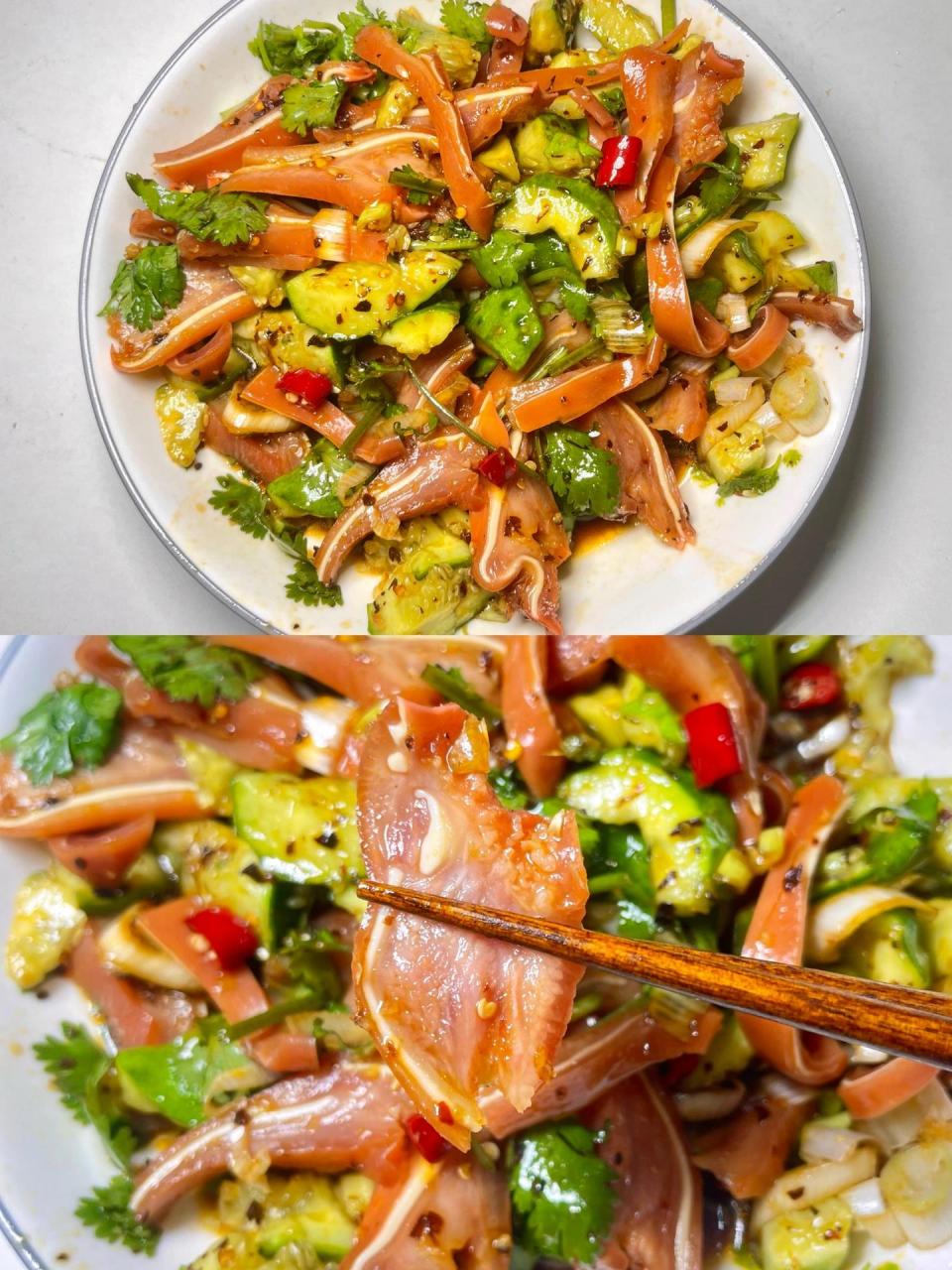 吃起来嘎嘣脆的黄瓜拌猪耳朵,家里过节桌上都有的一道菜,酸辣爽口还