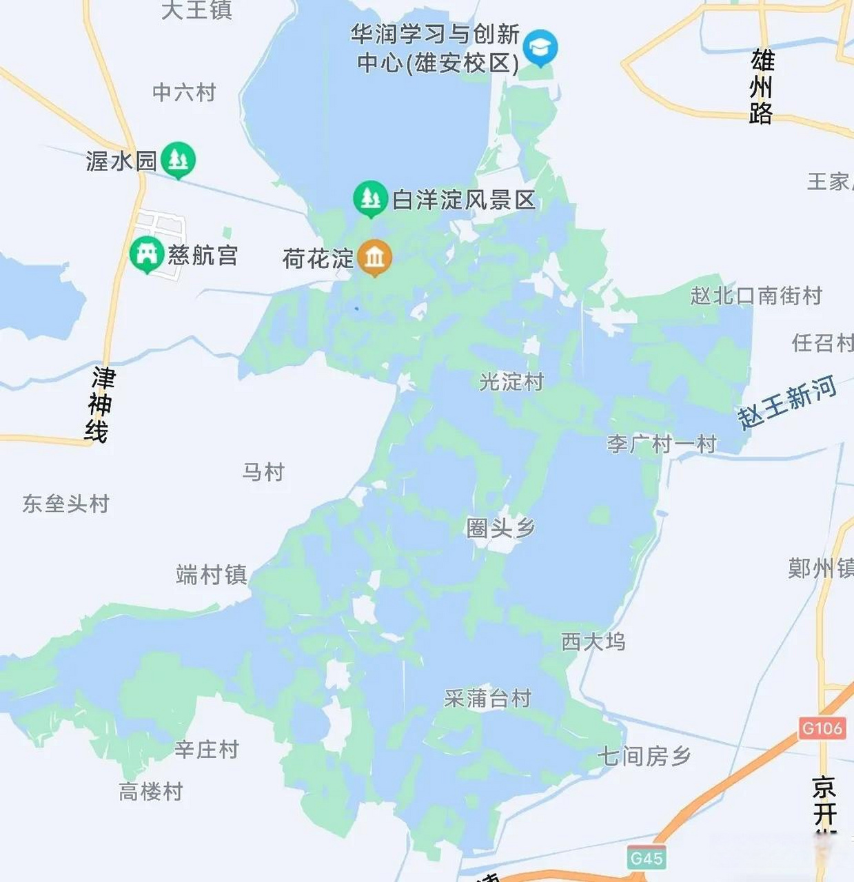 河北省白洋淀地图图片