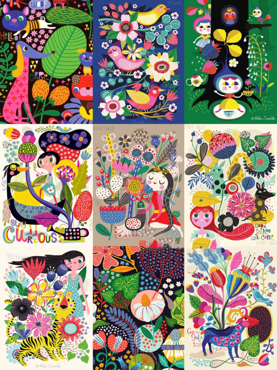 插画96适合画室装修的墙绘素材